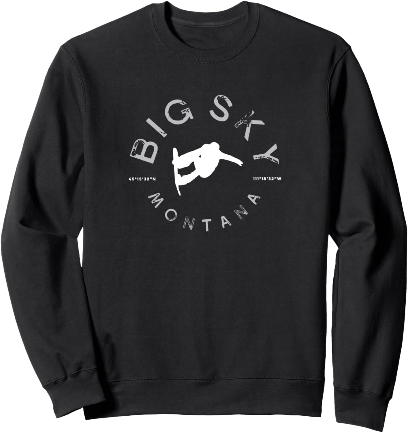 

Винтажная толстовка для сноубординга Big Sky Montana Graphic, черная Big Sky Montana Retro Snowboard Souvenir