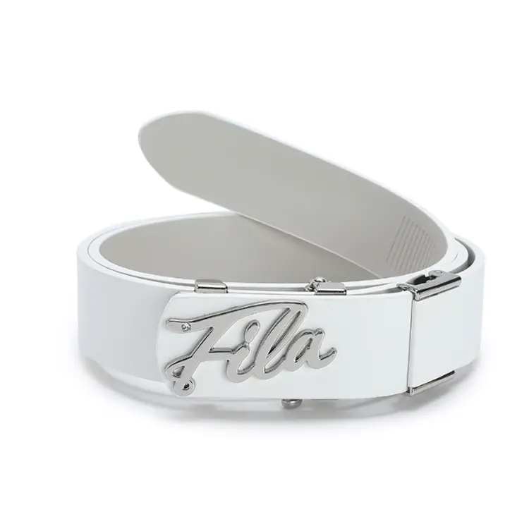 

FILA Женский белый кожаный ремень из коровьей кожи шириной 2,9 см, White