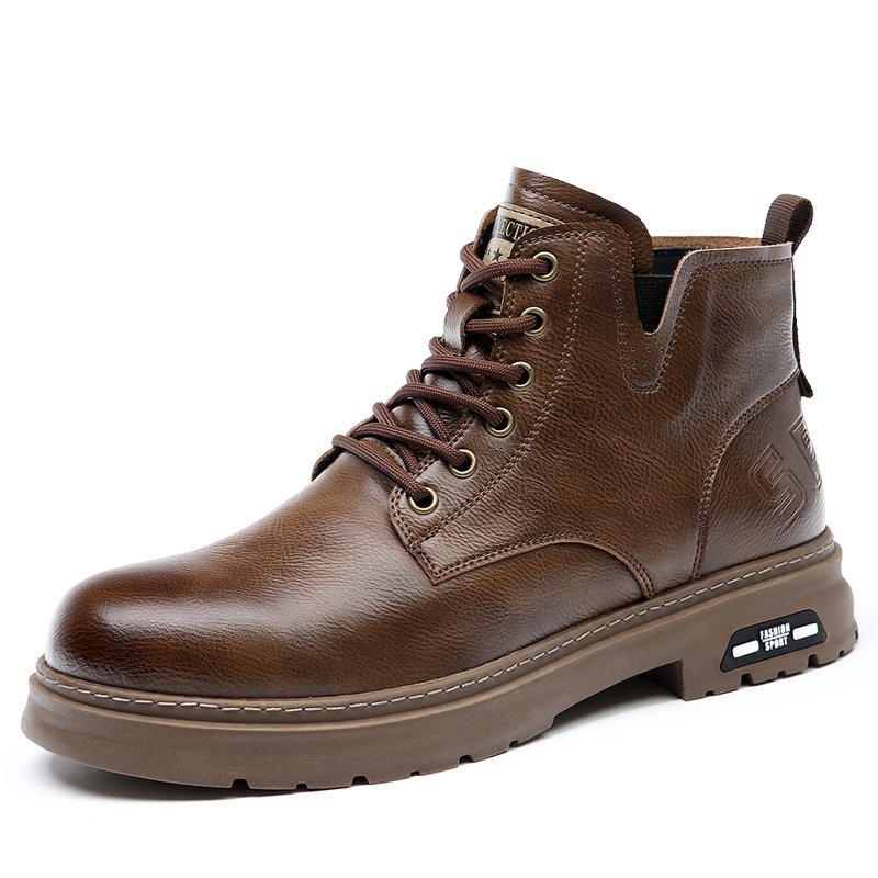 

KACHILANG Мужские ботинки Martin без подкладки коричневые, цвет Brown Unlined