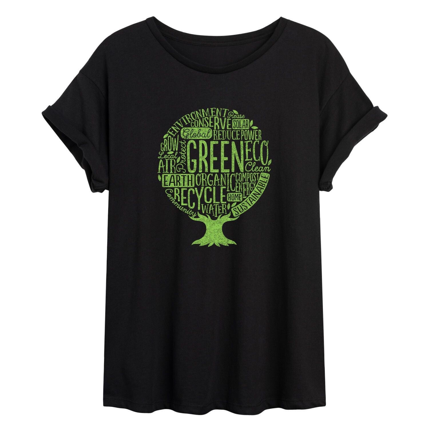 

Футболка с струящимся рисунком дерева для юниоров Earth Day Word Cloud Tree Licensed Character