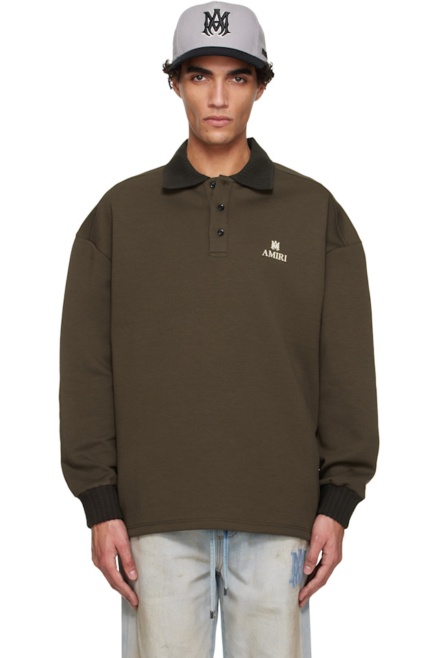 

Amiri Коричневая рубашка поло оверсайз с длинным рукавом