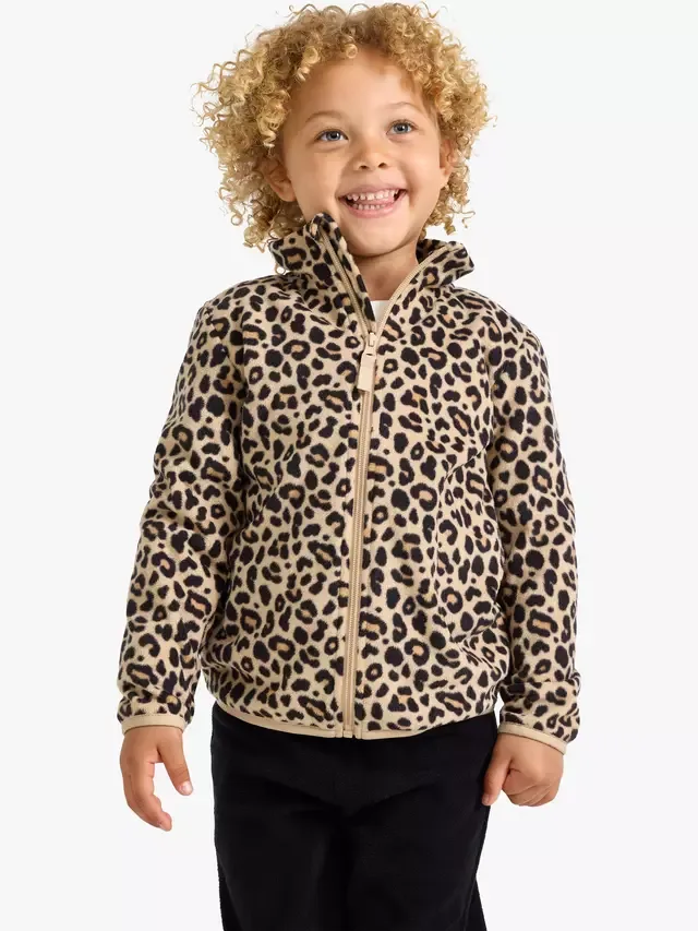 Детская куртка с леопардовым принтом, бежевая Lindex