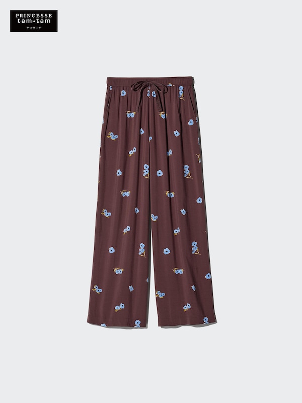 Длинные брюки из вискозы с принтом Uniqlo, 38 dark brown — фото 3
