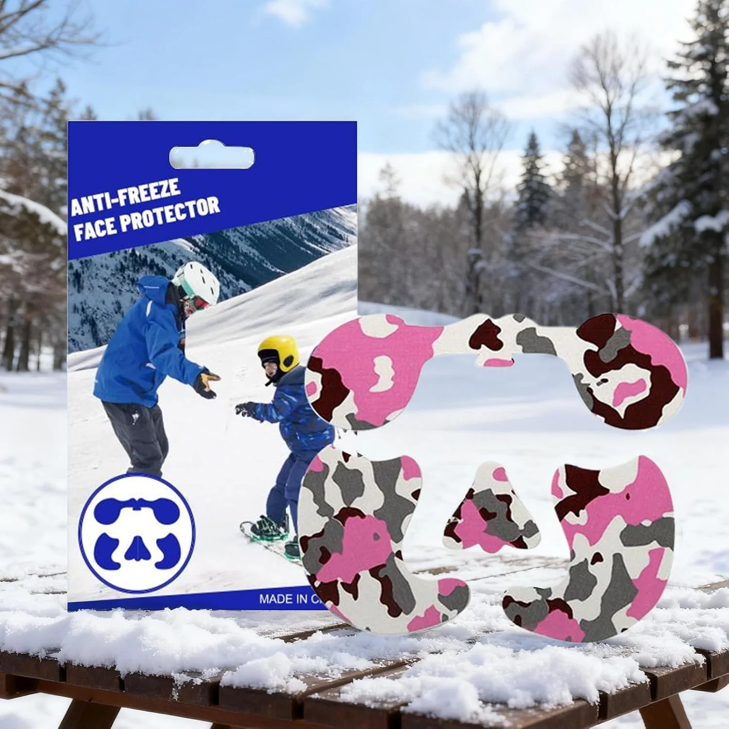 Лицевая маска для лица, Ski Face Patch, Generisch, Розовый — фото 3