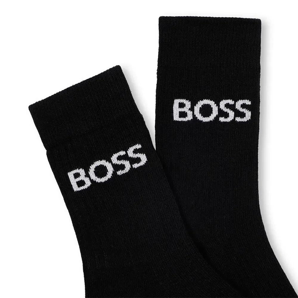 Детские носки для мальчиков с жаккардовым узором BOSS J52638, Black — фото 3