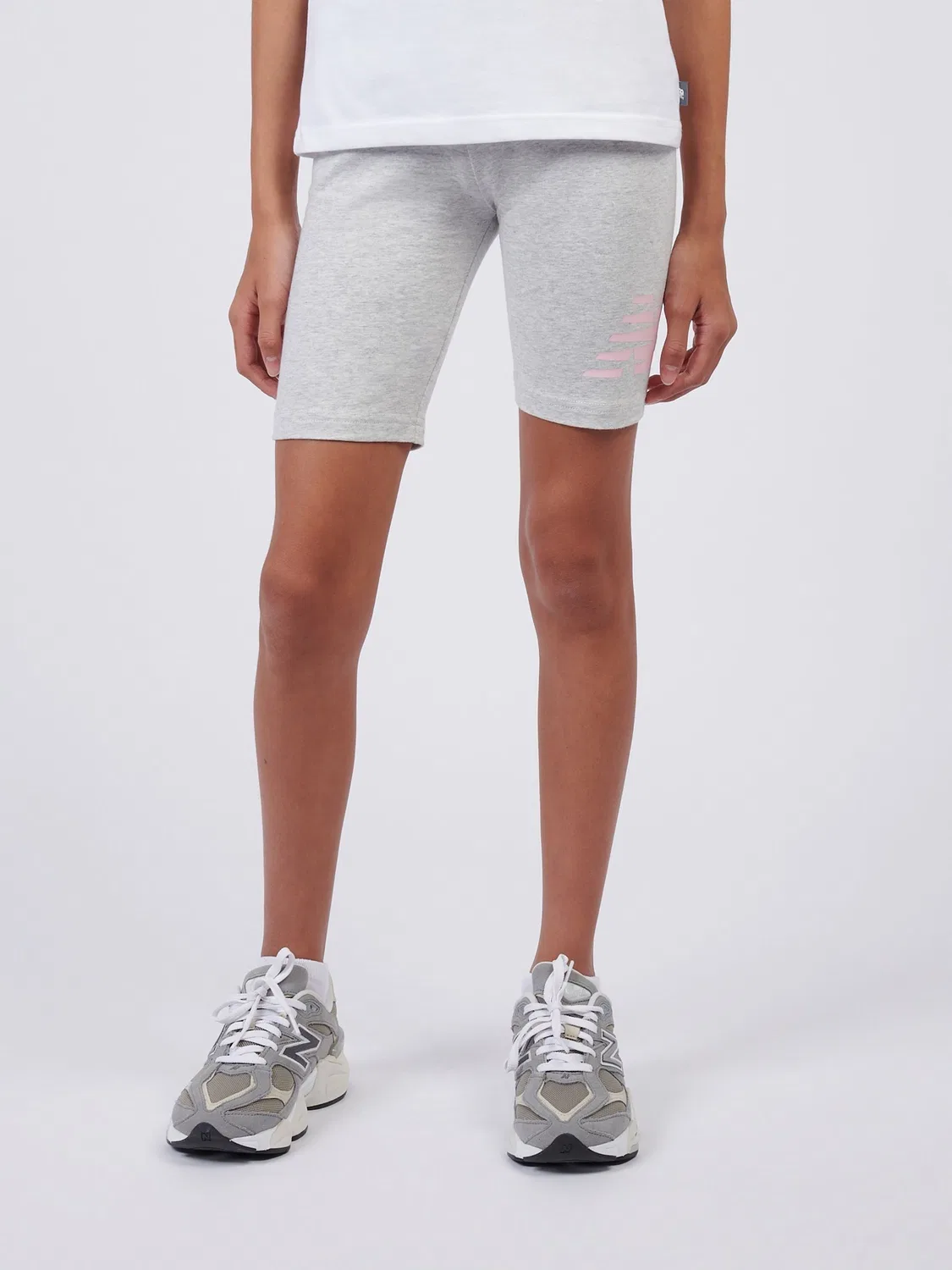 Шорты велосипедные, логотип Stacked New Balance, серый