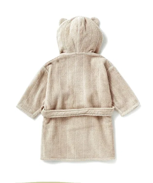 Детский махровый халат-кимоно с капюшоном и ушками, модель Baby, gelato pique, Beige — фото 4