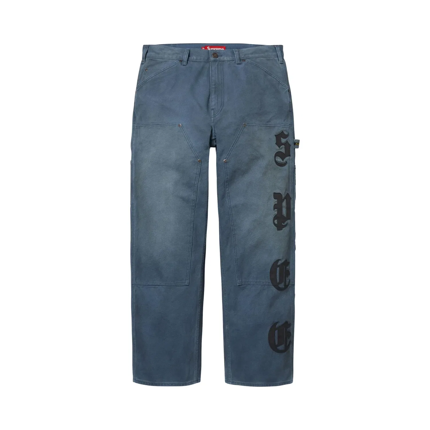 Брюки с кожаной аппликацией Double Knee Painter Pant Supreme, Navy