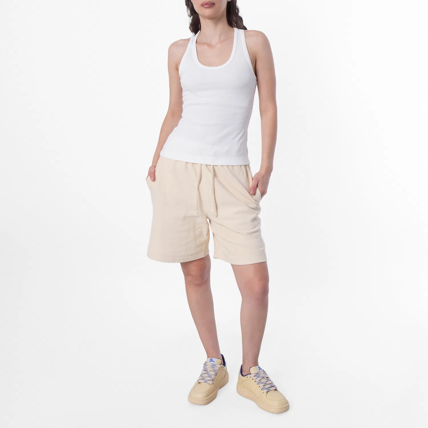 Шорты женские хлопковые махровые EKD Cotton Toweling Shorts Burberry, Calico — фото 4