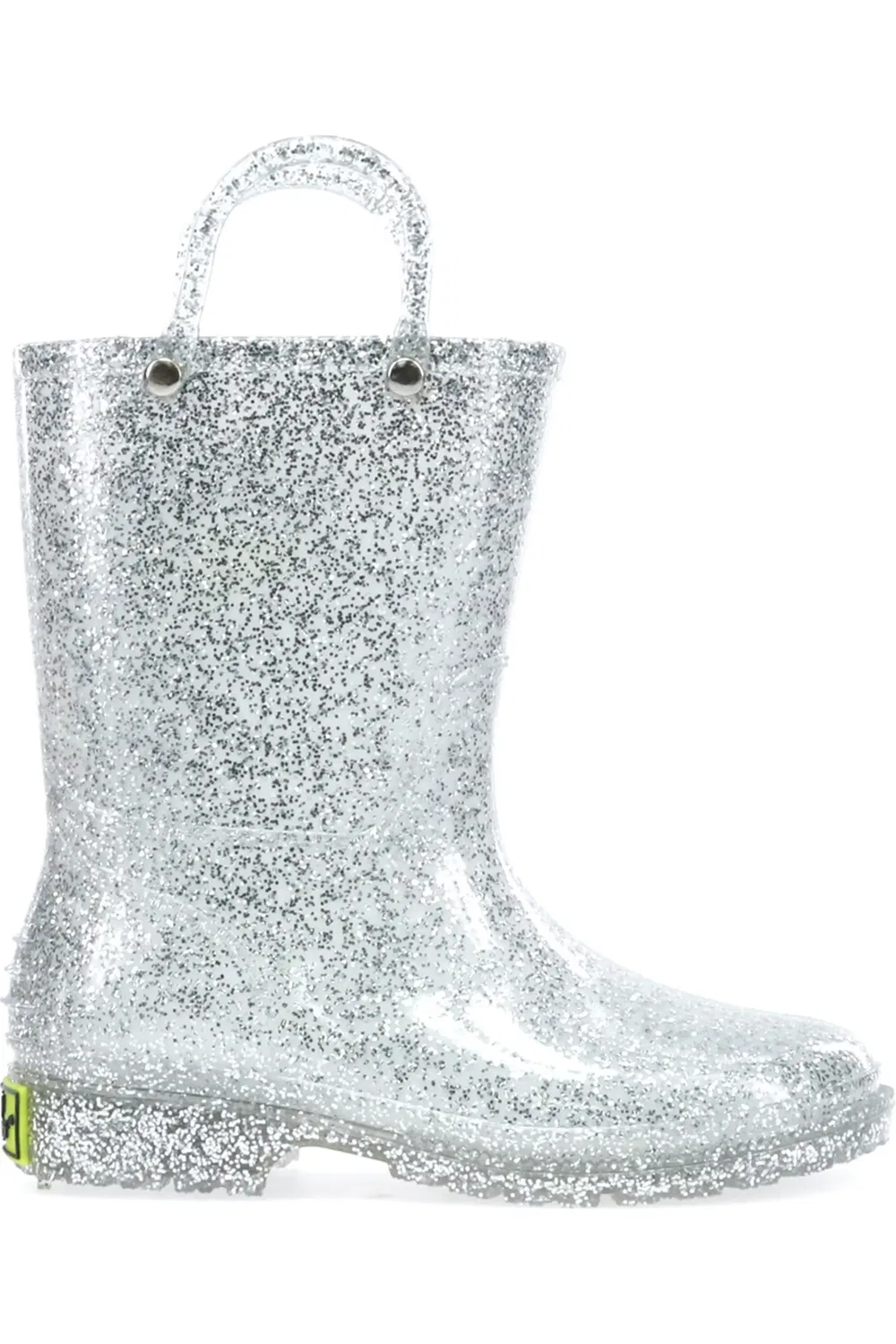 Детские дождевые сапоги блестящие водонепроницаемые Glitter Western Chief, Silver — фото 2