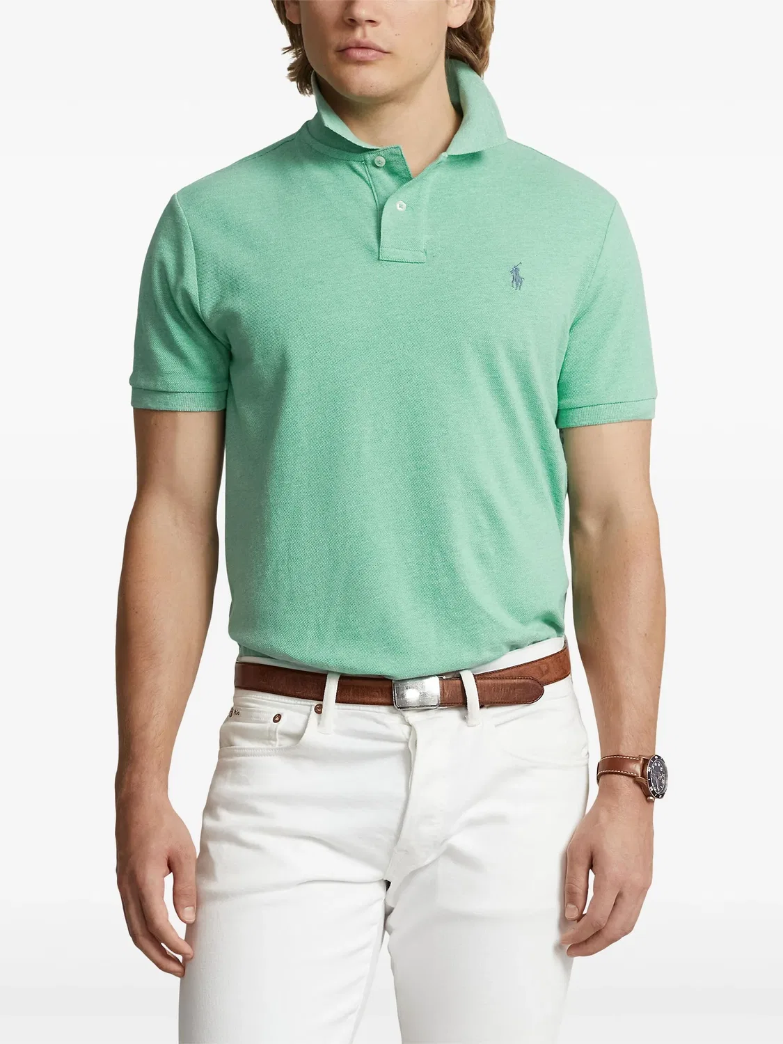 Рубашка поло с вышивкой Polo Pony Polo Ralph Lauren, зеленый — фото 3