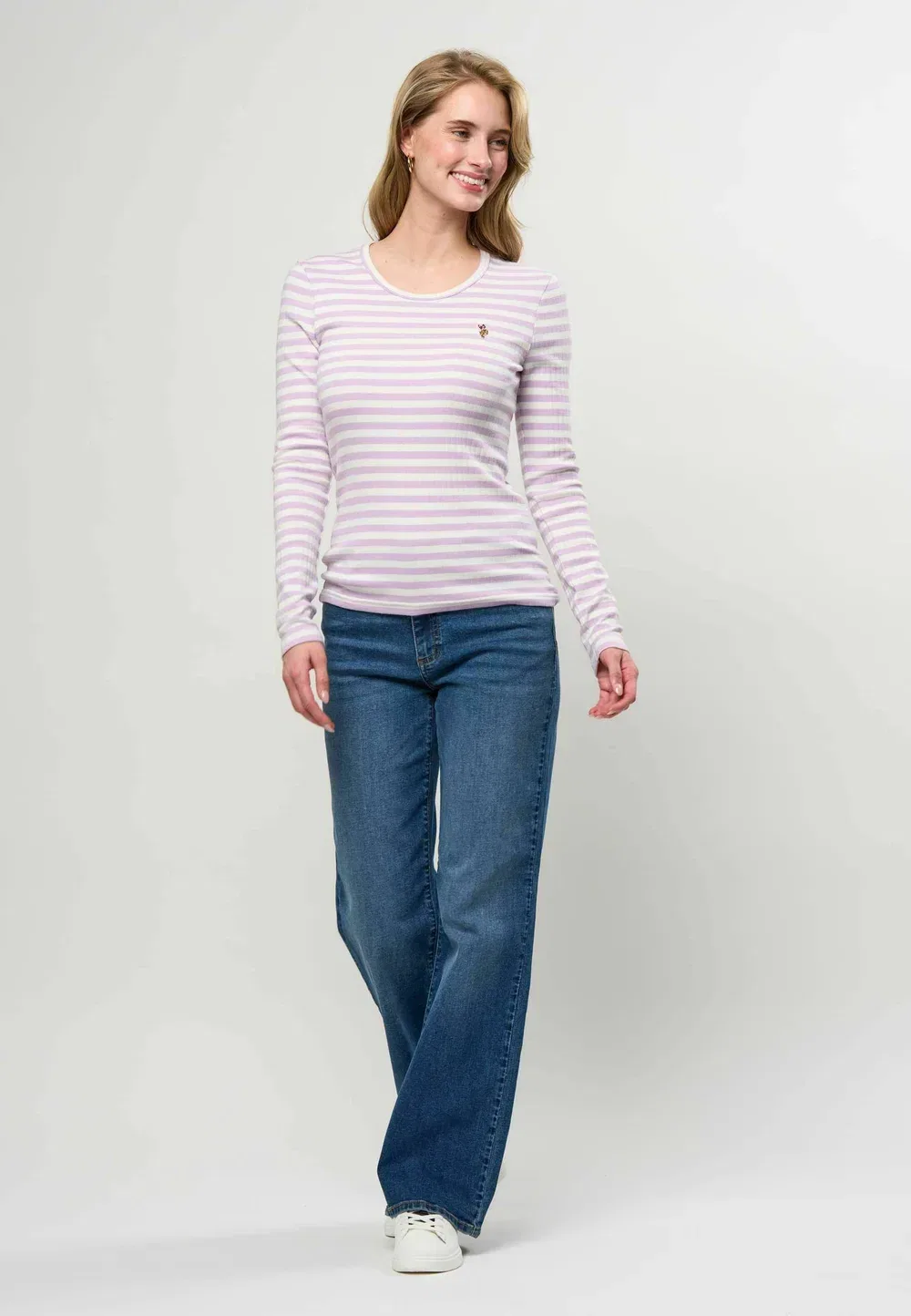 Женская футболка Uspa ls Carlotta с длинным рукавом U.S. Polo Assn., Pastel Lilac — фото 2
