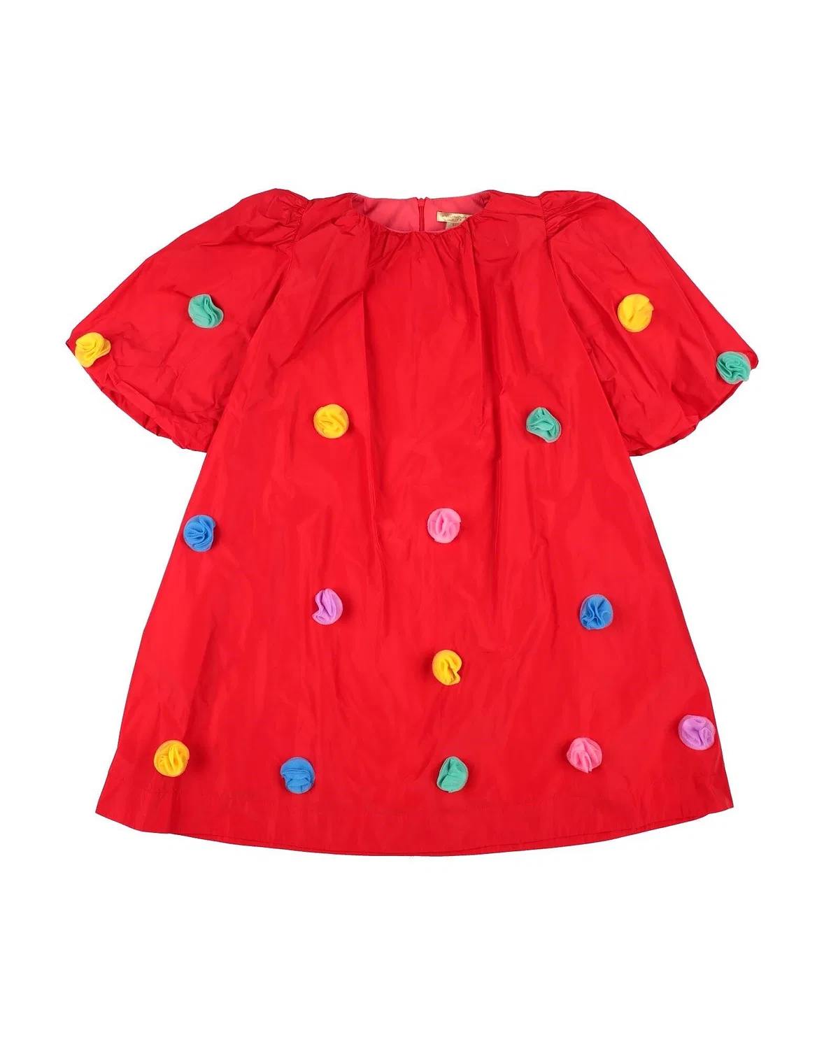Детское платье из тафты для девочек с аппликациями Stella Mccartney Kids, красный