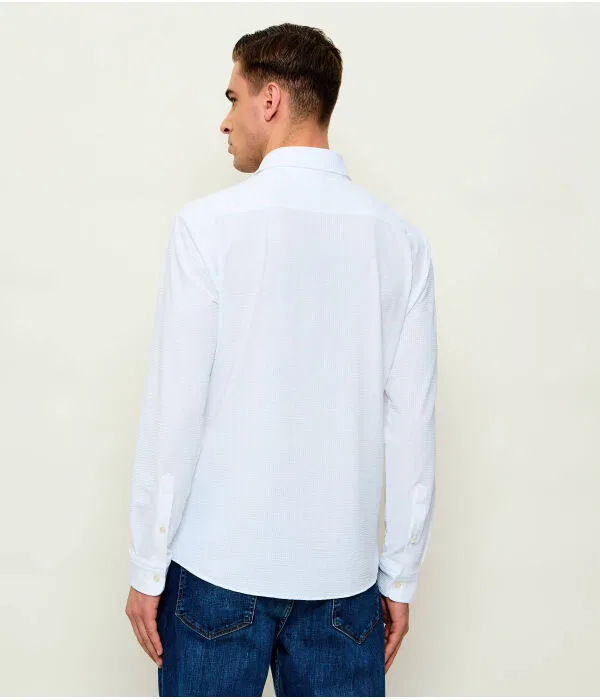 Мужская рубашка Slim Fit с длинным рукавом P-ROAN-K-F-261 BOSS, белый — фото 4
