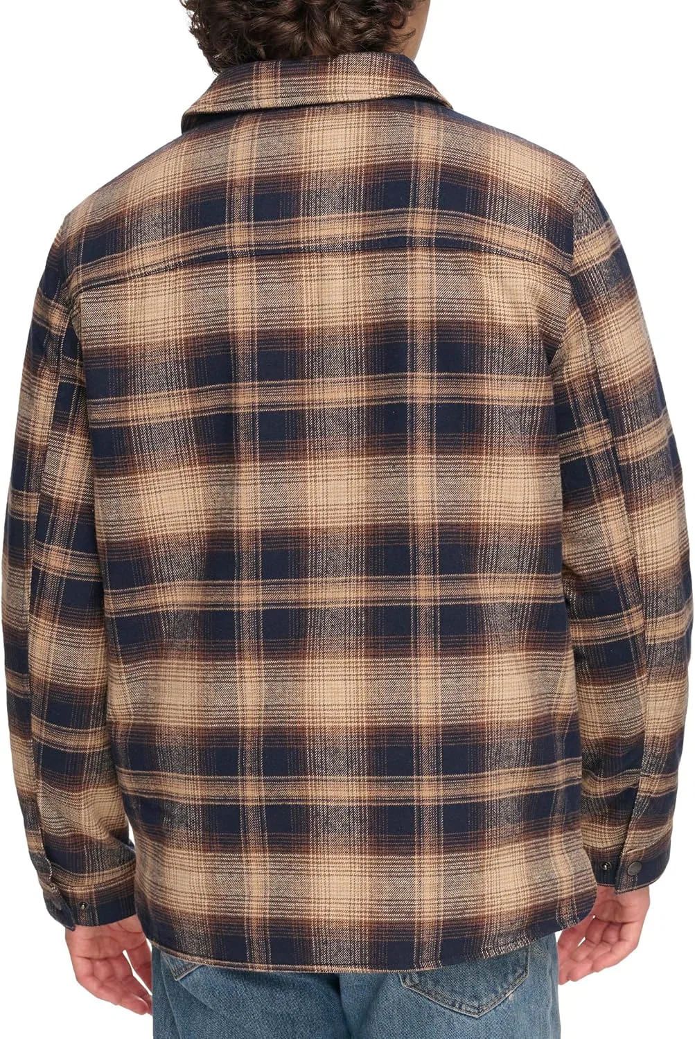 Мужская куртка-рубашка с капюшоном на флисе, клетчатая, Levi's, Driftwood Plaid — фото 3