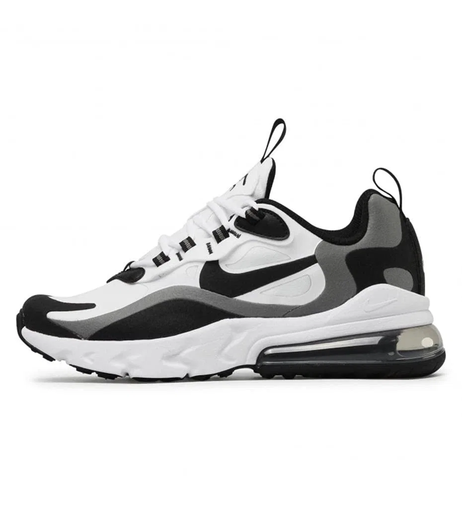 Детские кроссовки для мальчиков с амортизацией NIKE Air Max 270 React, White Black Metallic Pewter 103