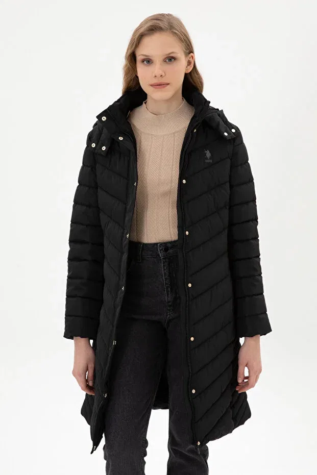 Женское пальто с капюшоном U.S. Polo Assn., Black