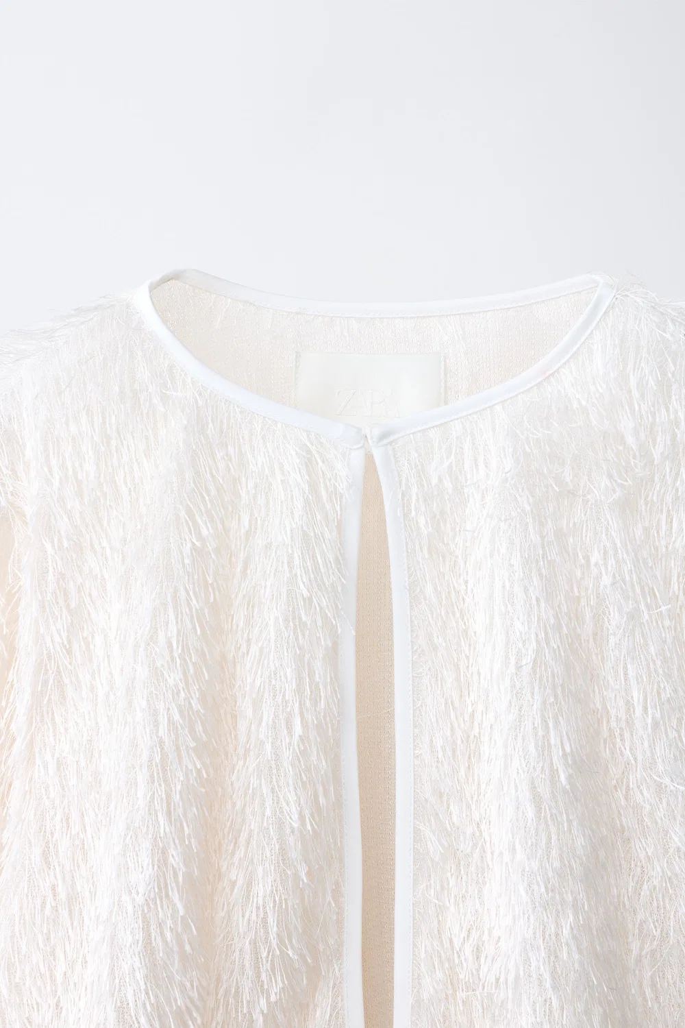 Куртка с бахромой ZARA, White — фото 3