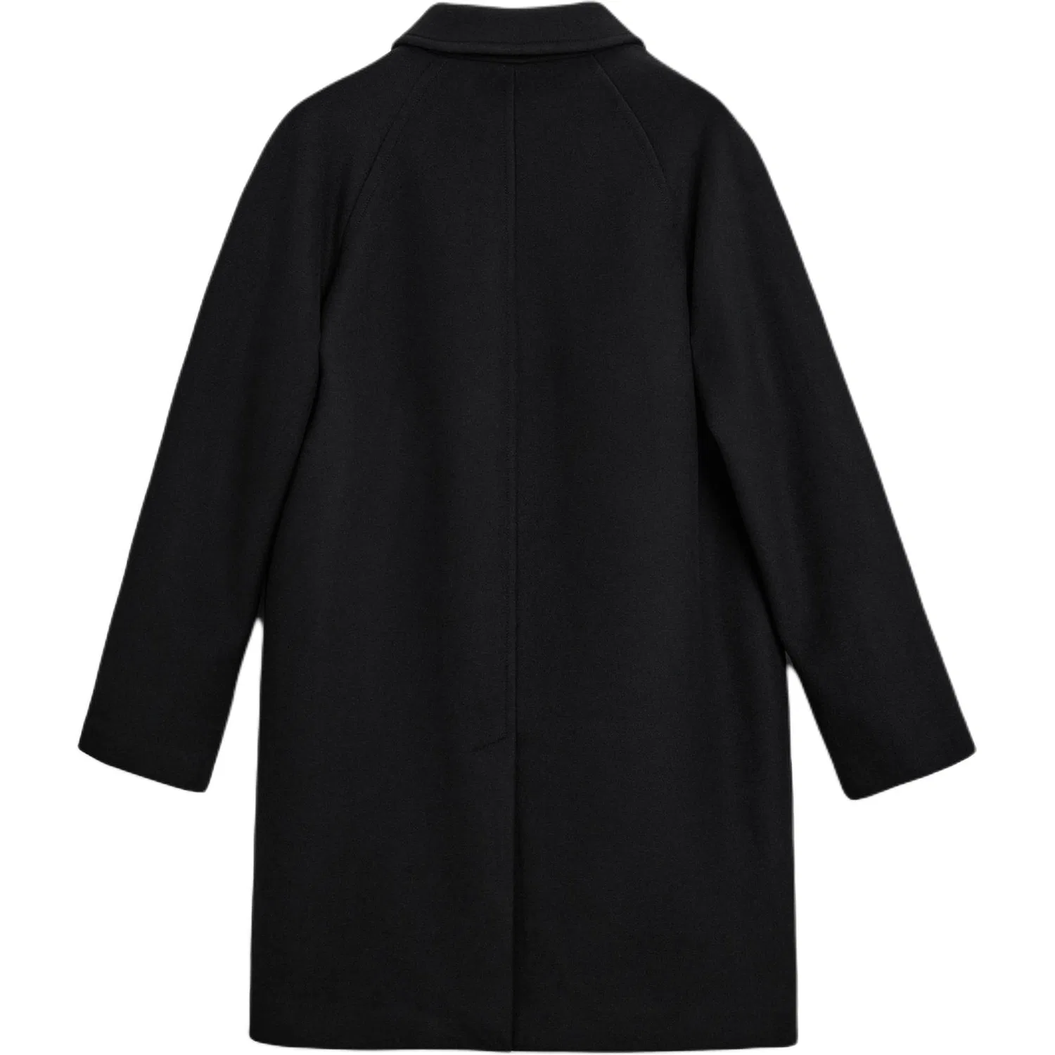 Мужское пальто прямого кроя с лацканами Black ZARA, Черный — фото 3