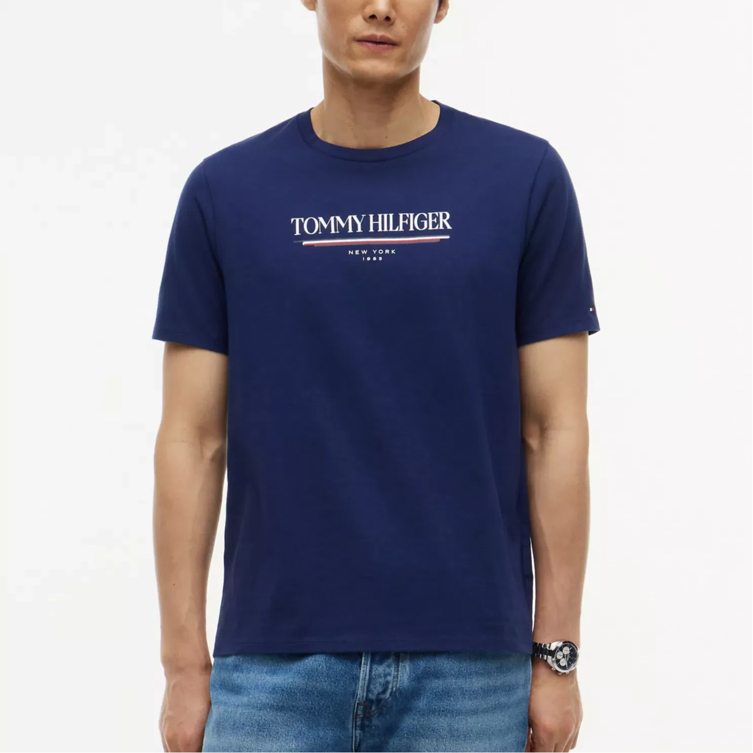Мужская футболка с круглым вырезом Light Marine Blue Tommy Hilfiger — фото 4