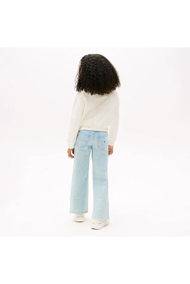 Детские свитшот для девочек с пайетками Script Sequin Tommy Hilfiger, White — фото 3