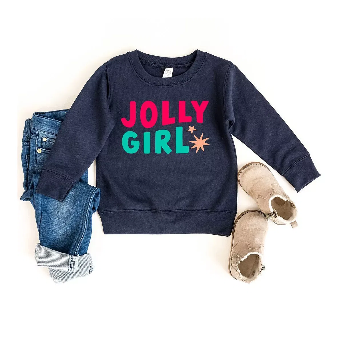 Детский свитшот для девочек с принтом Jolly Girl Star The Juniper Shop, Navy — фото 2