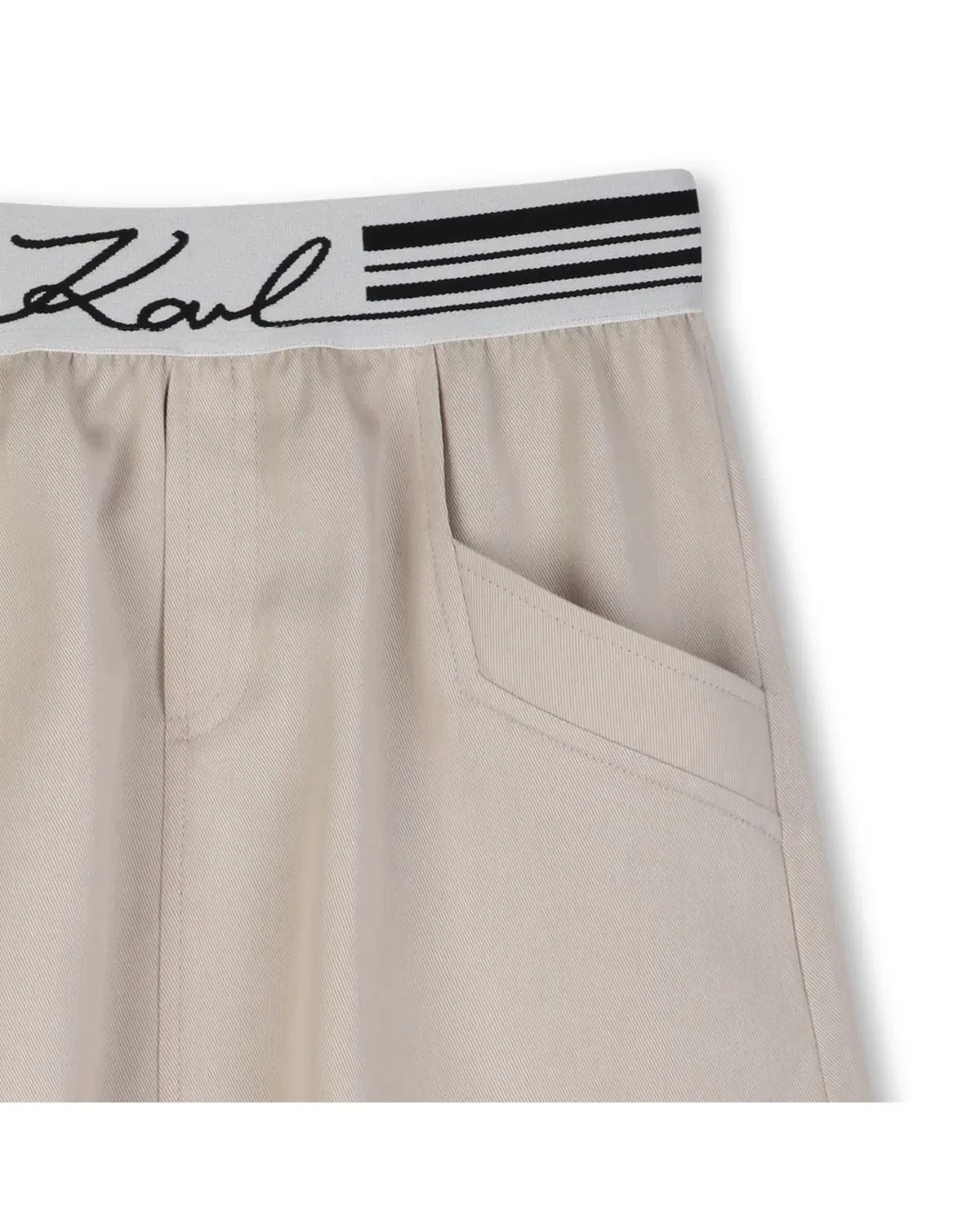 Детская юбка для девочек из лиоцелла Karl Lagerfeld Kids, Natural — фото 3