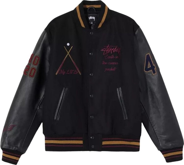 

Куртка Stussy 40th Anniversary Varsity Jacket 'Black', черный