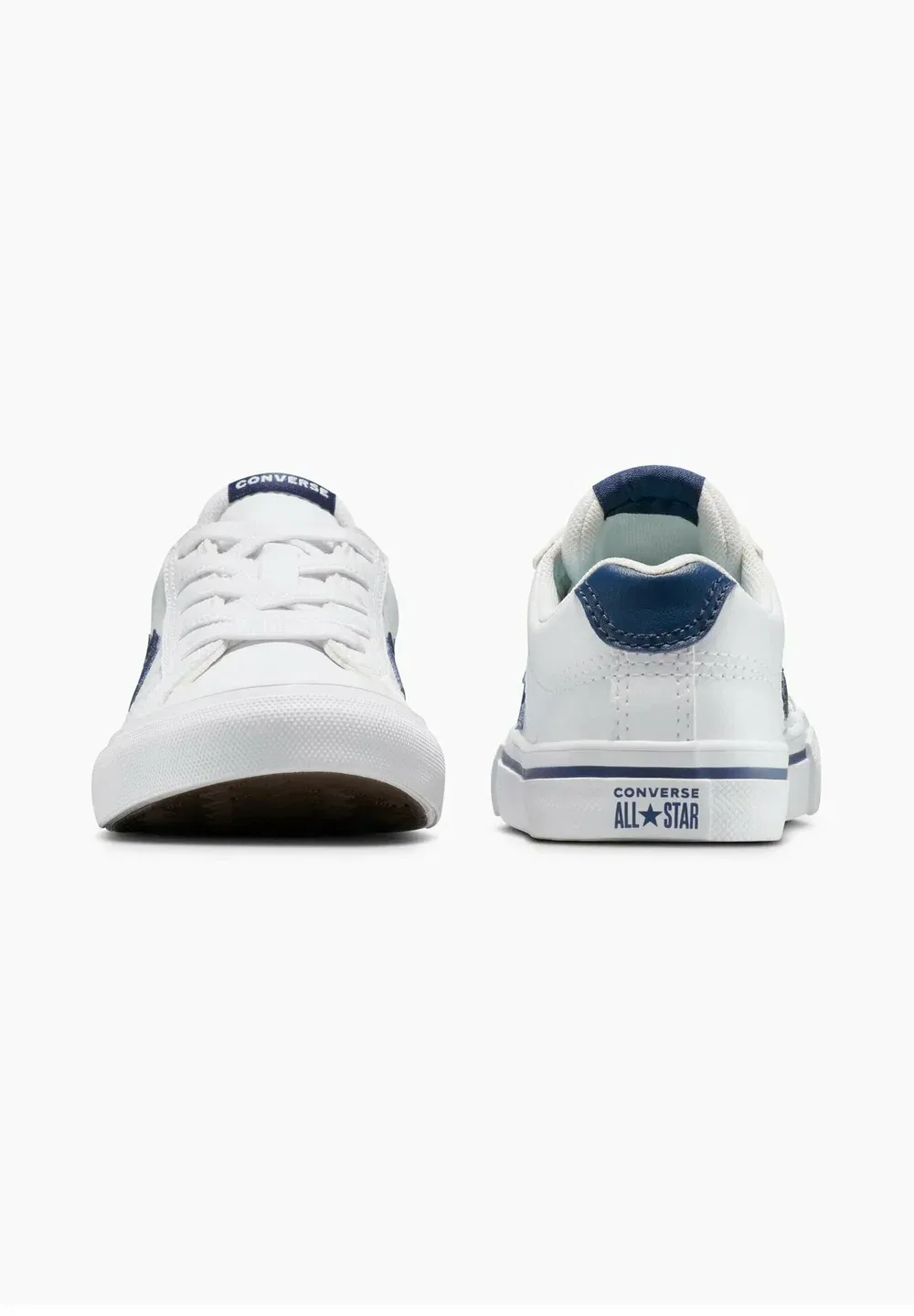 Низкие спортивные повседневные удобные кроссовки унисекс Converse, White Navy White — фото 4