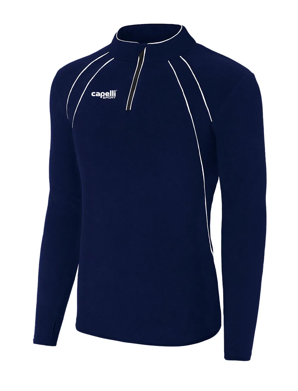 Детское флисовое лонгслив Capelli Sport Raven 1/4 Zip, Navyblau Weiss