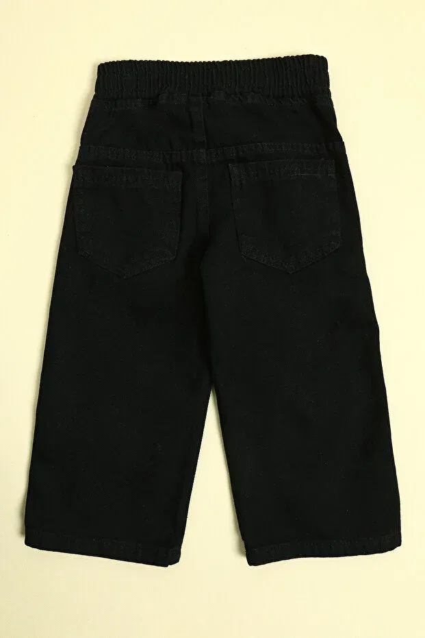 Детские брюки для девочек с широкой штаниной Fulla Moda, Black — фото 4