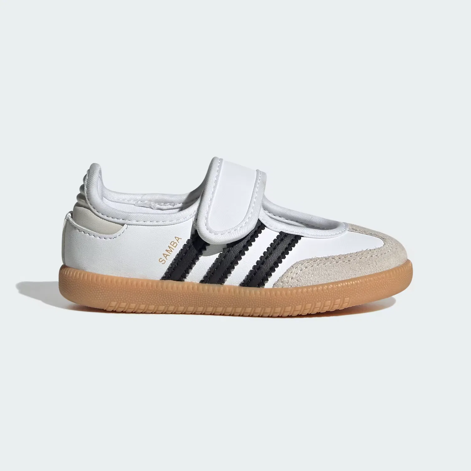 Детские кроссовки на липучках Samba Jane Adidas Originals, белый/черный/каучуковый