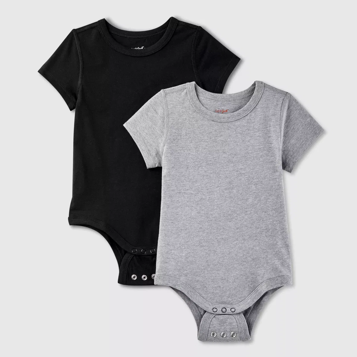 Детский адаптивный боди с коротким рукавом комплект 2 шт Cat & Jack, Black | Gray