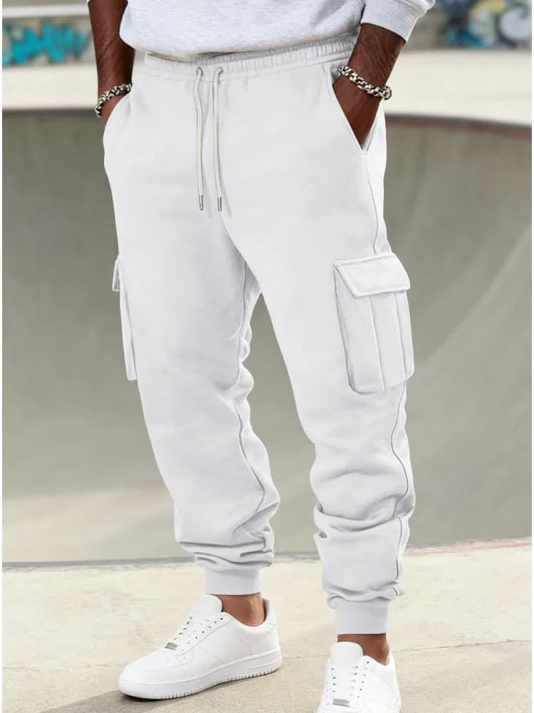 Мужские карго-джоггеры с карманами, Utility Trousers, белый — фото 2