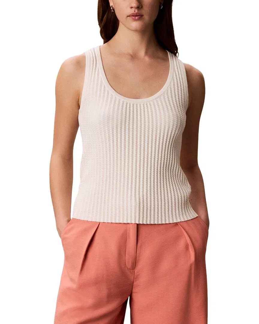 Женская майка с зигзагообразным узором Calvin Klein, White
