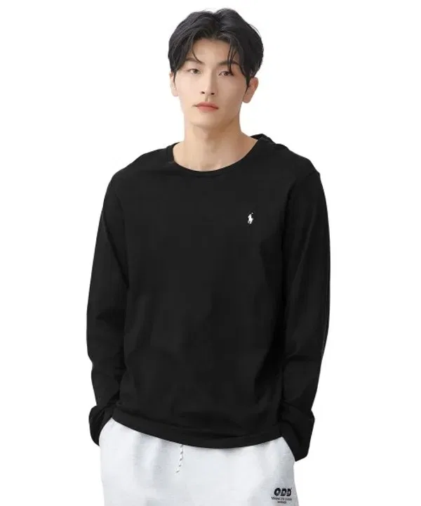 Футболка с длинным рукавом из жидкого хлопка, Polo Ralph Lauren, черный
