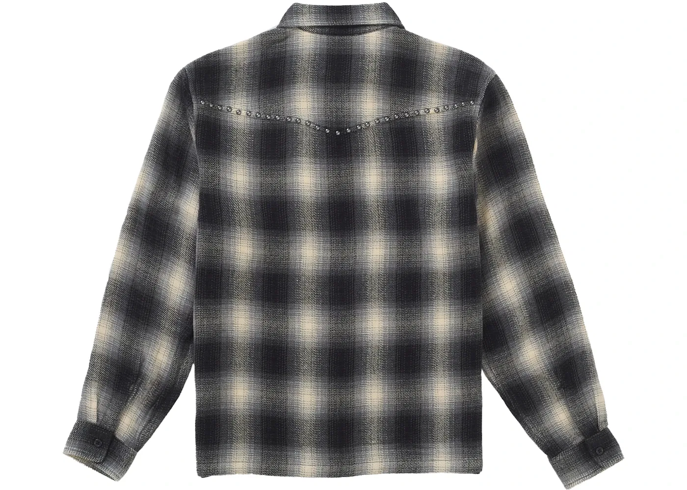 Мужская рубашка с принтом на молнии Studded Shadow Plaid Supreme, Black — фото 2