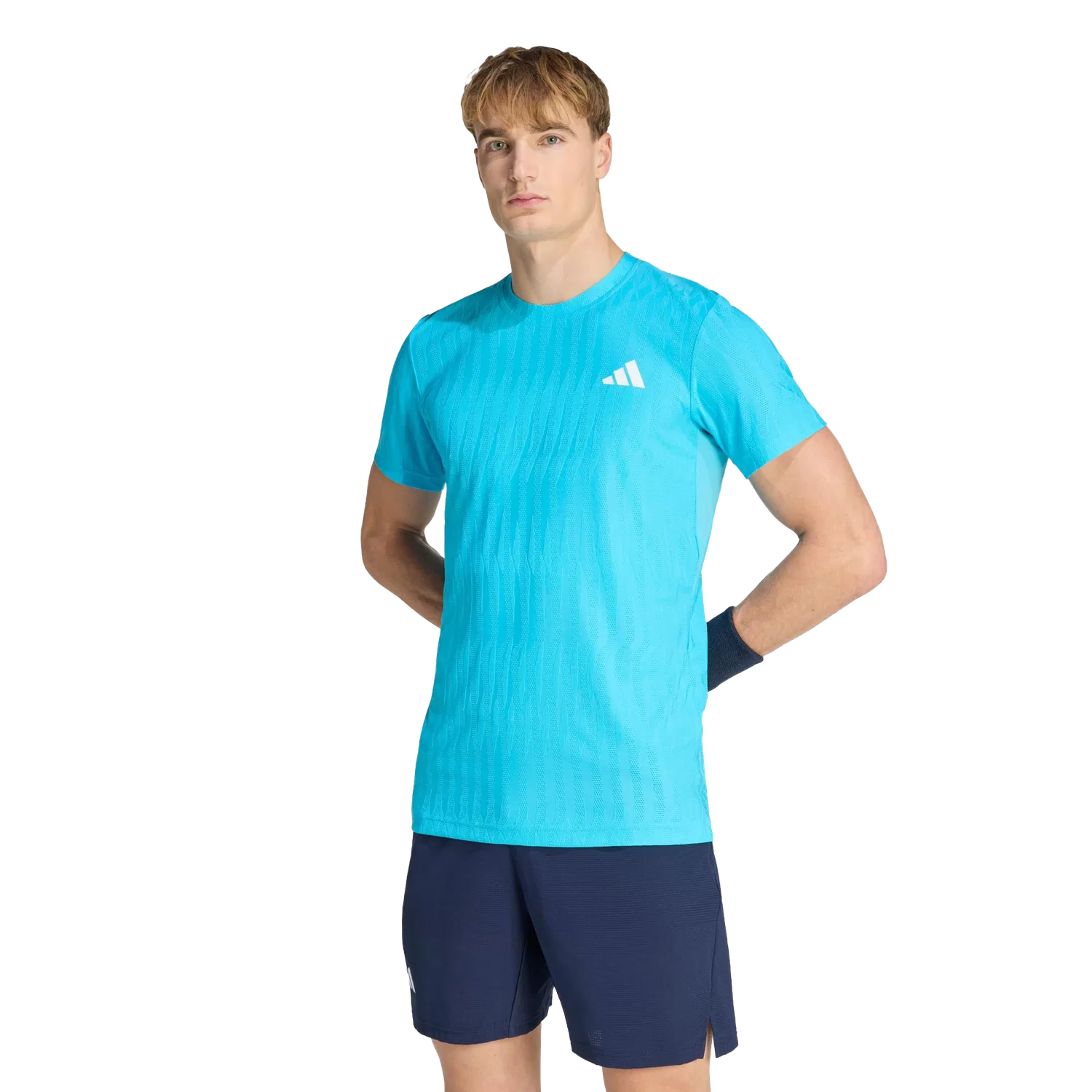 Мужская теннисная футболка с технологией Climacool Adidas, цвет Turquoise — фото 2