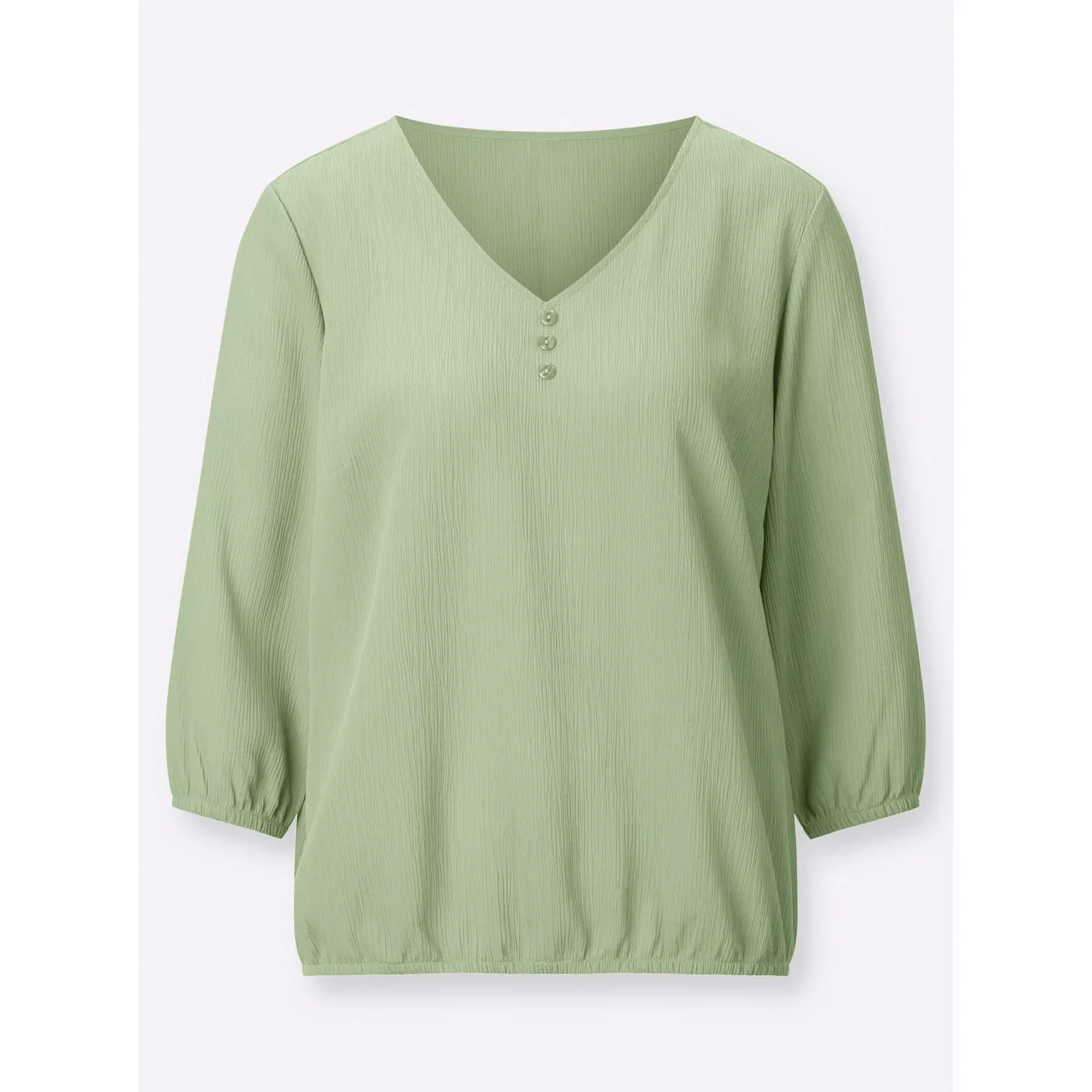Женская блуза с V-образным вырезом Classic Basics, Eucalyptus — фото 4