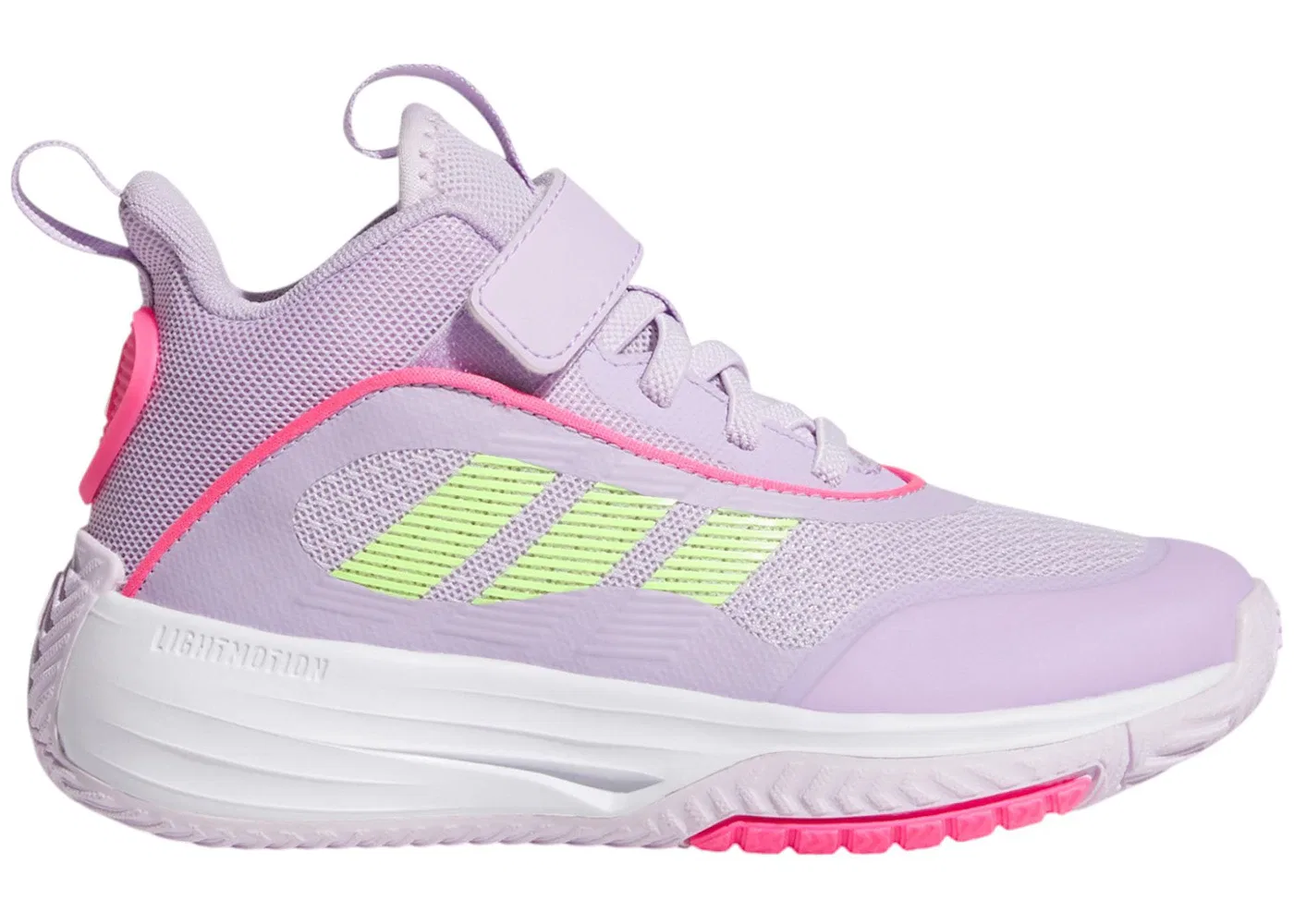 Детские кроссовки для активного отдыха Adidas Ownthegame 3.0, Ice Lavender Lucid Lemon Powder Plum