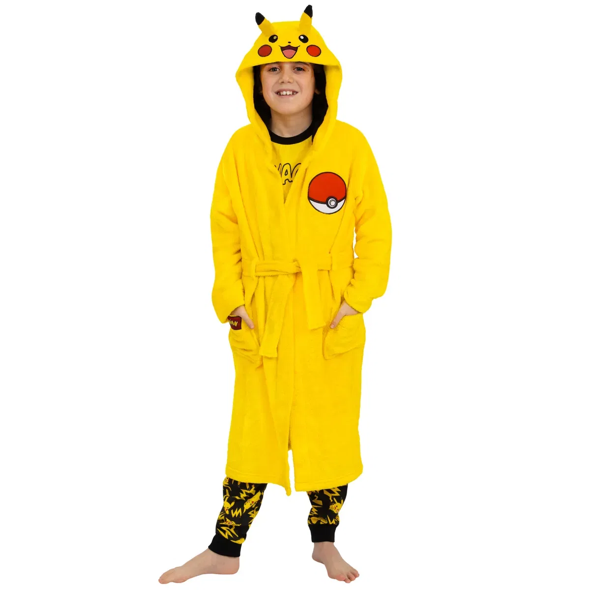 Детский халат из флиса Pikachu Pokemon, Yellow — фото 2