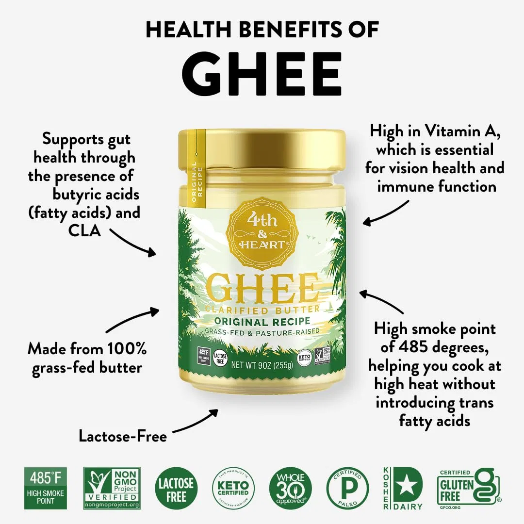 Масло топленое с ванилью, Grass-Fed Ghee Butter, 4th & Heart, 255 г — фото 4