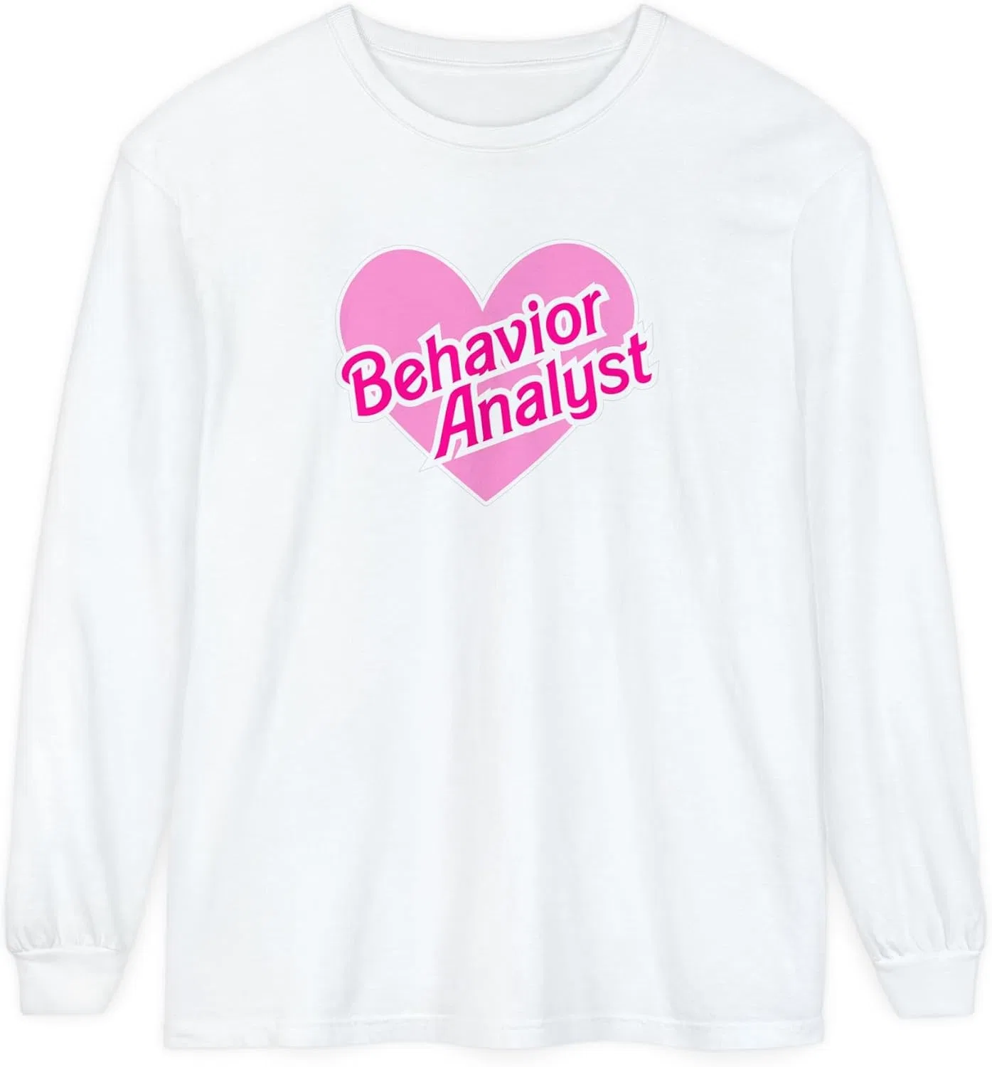Женская футболка с длинным рукавом с принтом куклы Behavior Analyst, White