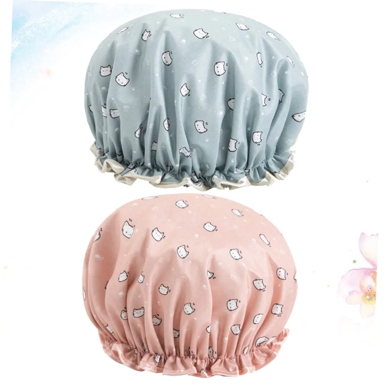 Двойная шапочка для душа, FRCOLOR, 4 шт, 27x11x6 см, Blau+Rosa — фото 2