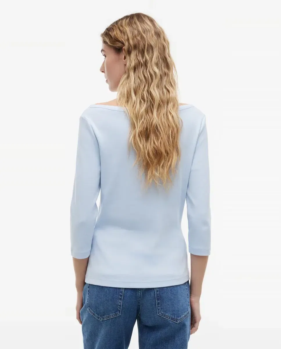 Женская футболка с рукавом 3/4 Slim Cody Tommy Hilfiger, Azul Claro — фото 4
