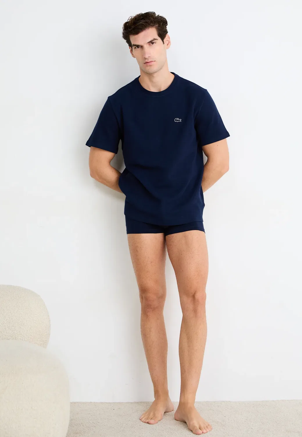 Домашняя одежда в виде футболки - пижамная футболка Lacoste, Navy Blue — фото 2
