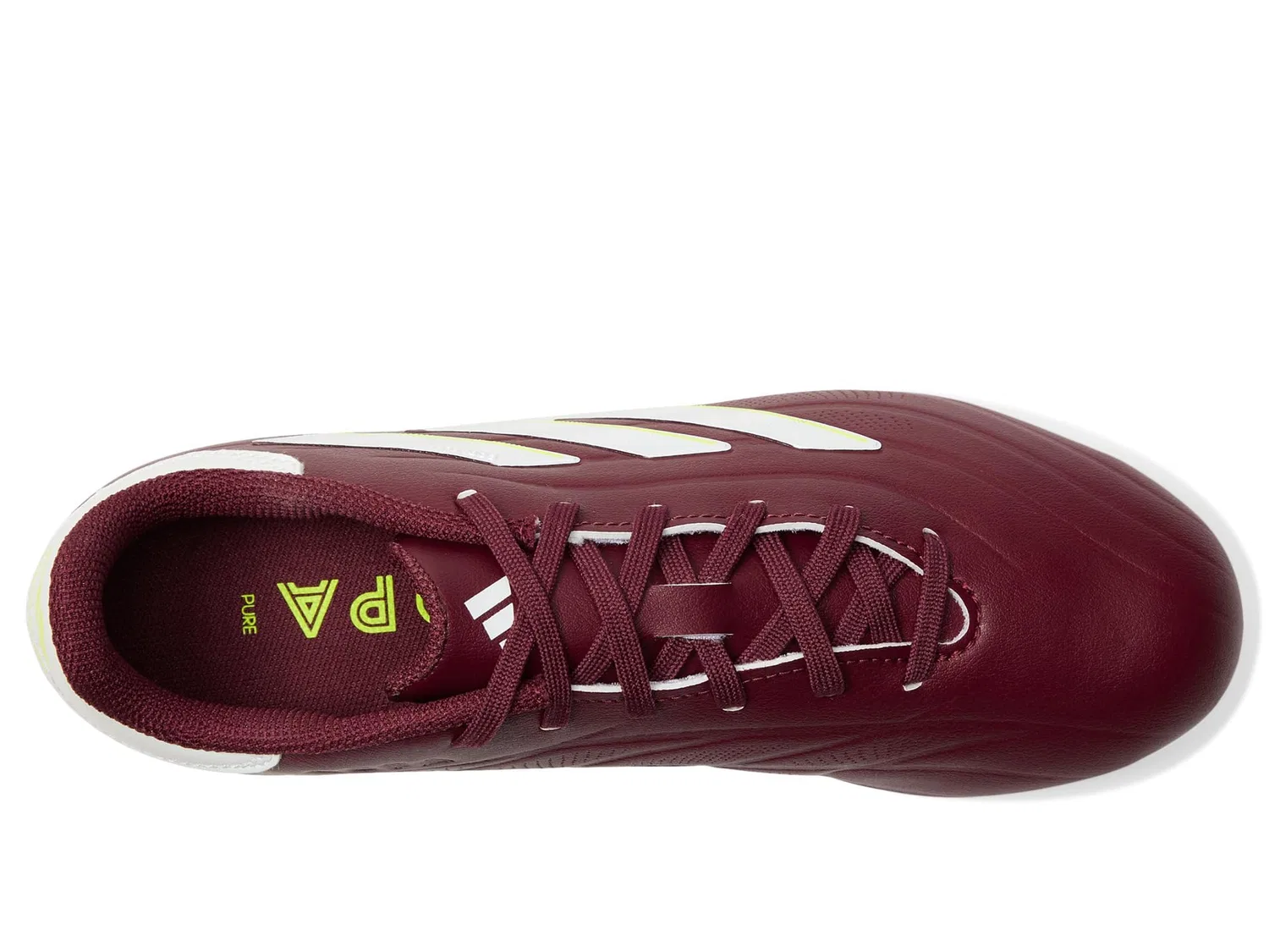 Детские футбольные бутсы с синтетической кожей Copa Pure II Club FxG J Adidas, Shadow Red White Team Solar Yellow — фото 2