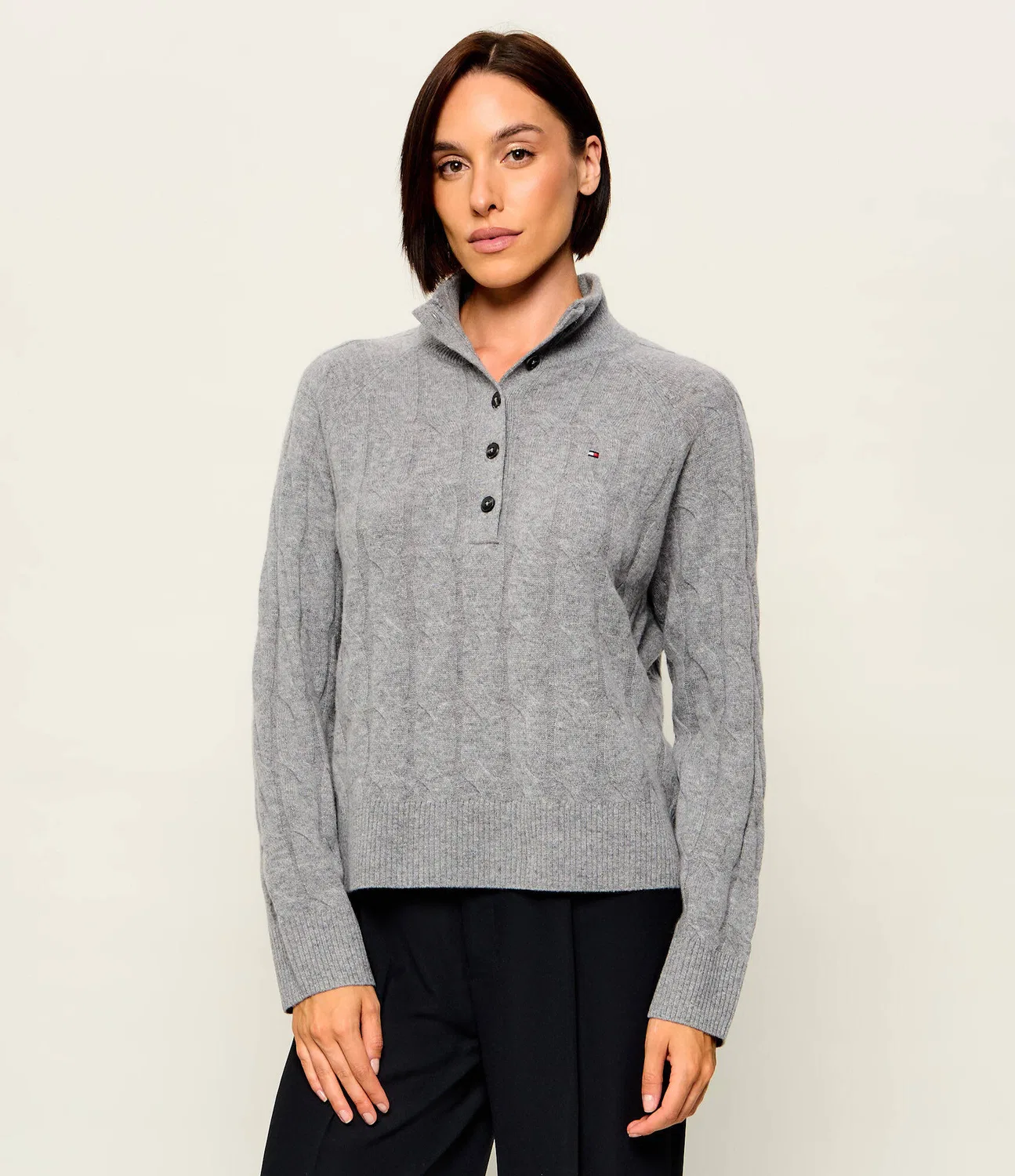 Полуводолазка хенли из шерсти Tommy Hilfiger, Grigio