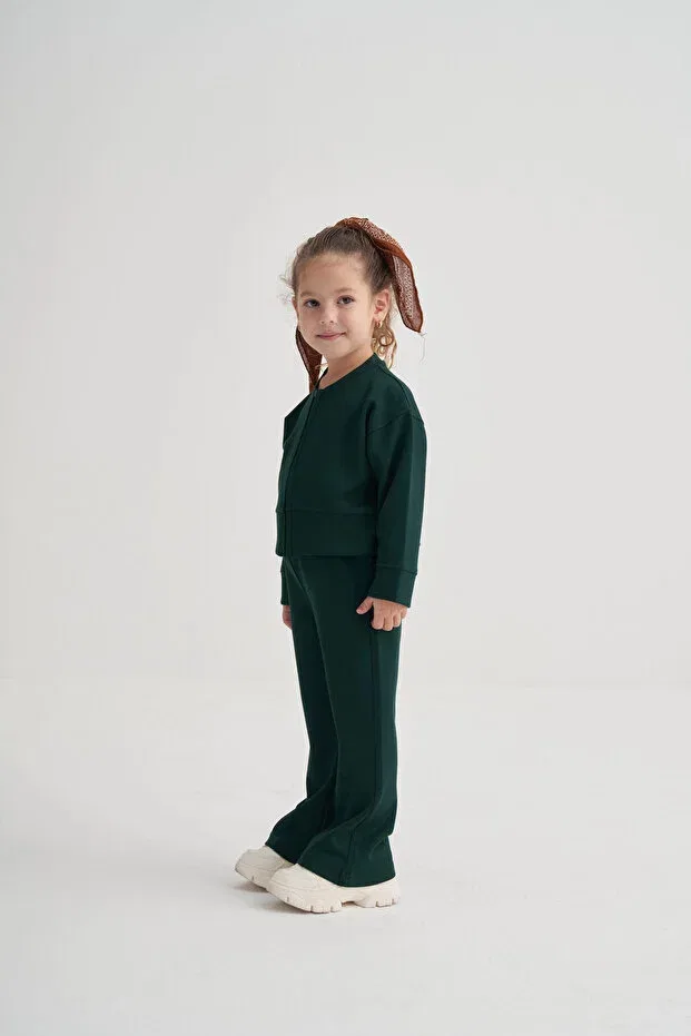 Детский спортивный костюм для девочек с принтом Oliven The Kid, Green