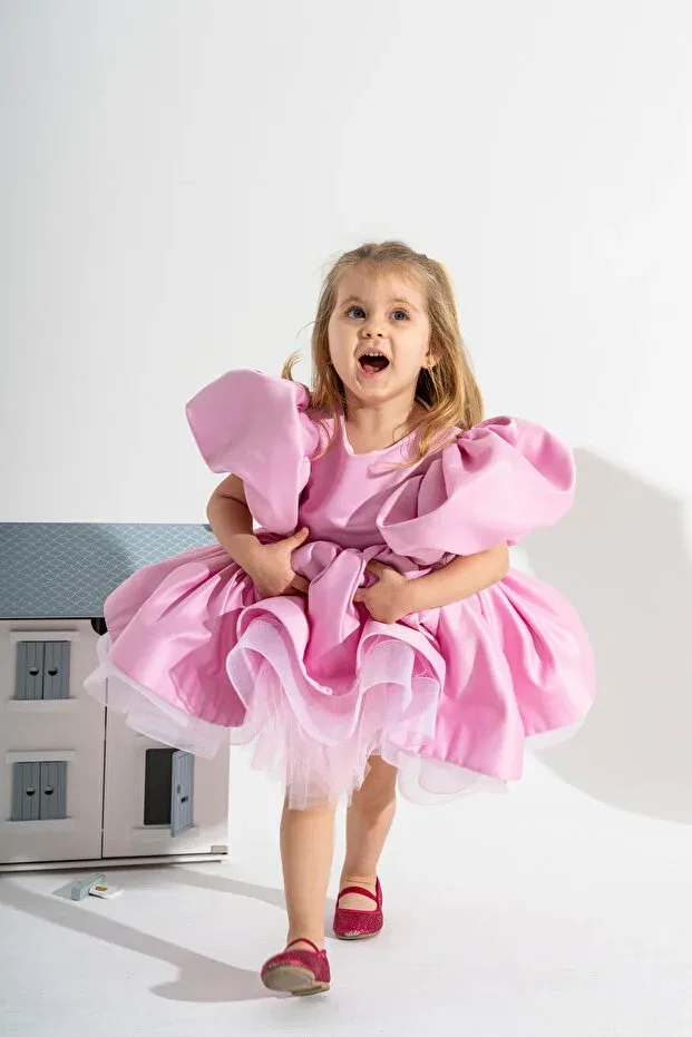 Детское платье с воздушным рукавом Daisy Linola Baby Kids, Pink